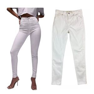 Topshop Moto Jamie Jeans  Women's Size 28  Hi-Rise Skinny  White Denim